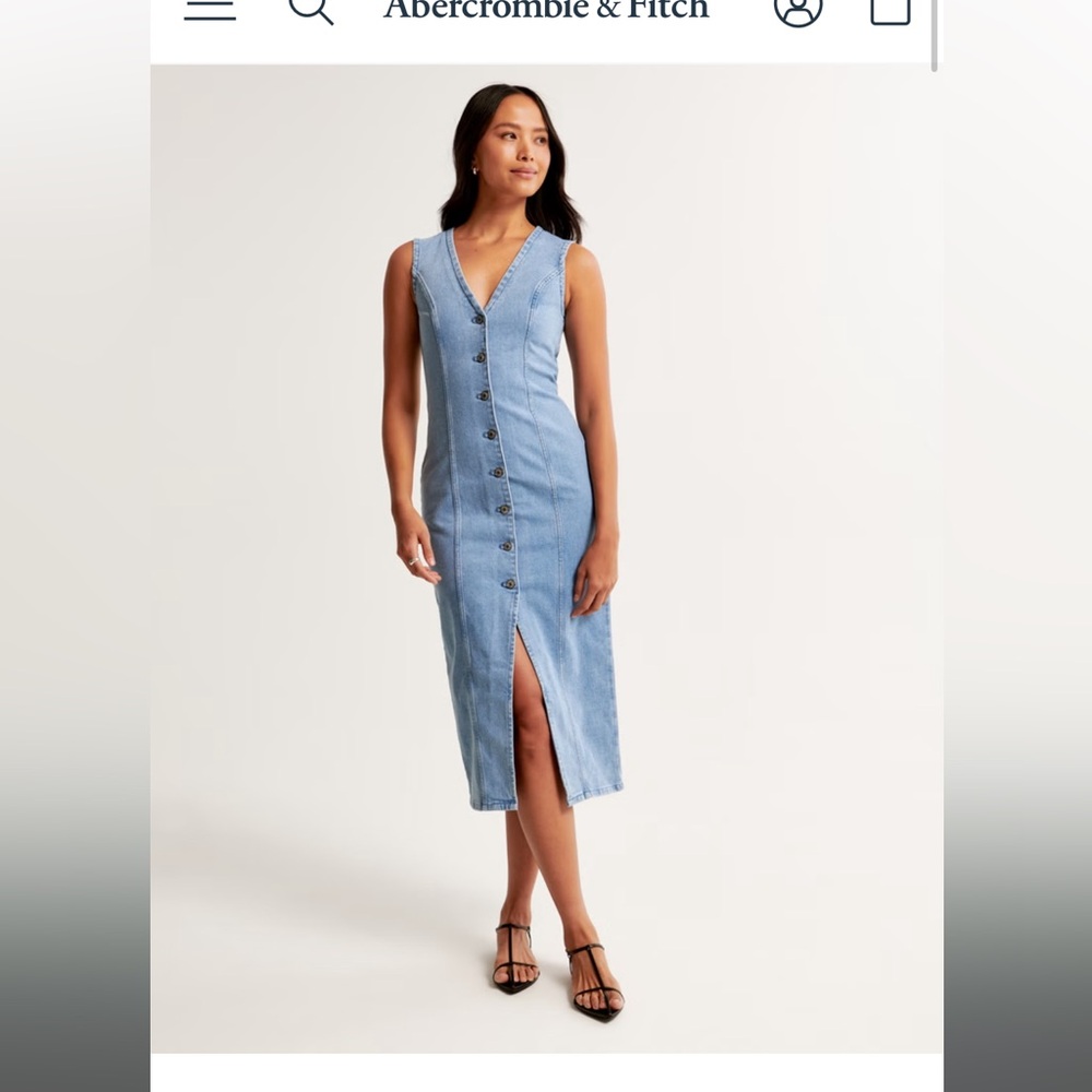 Abercrombie & Fitch Mara Vest Midi Denim Dress